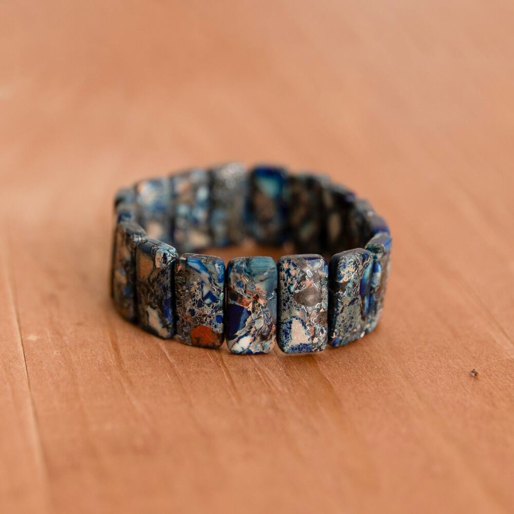 Blue Imperial Jasper Bracelet (Dyed)